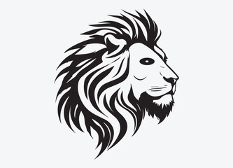 Hand drawn animal lion silhouette