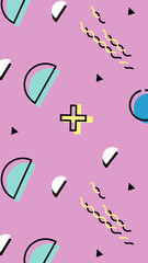 Memphis Background Retro Background With Different Color Figures