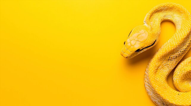 Yellow Python on Bright Background