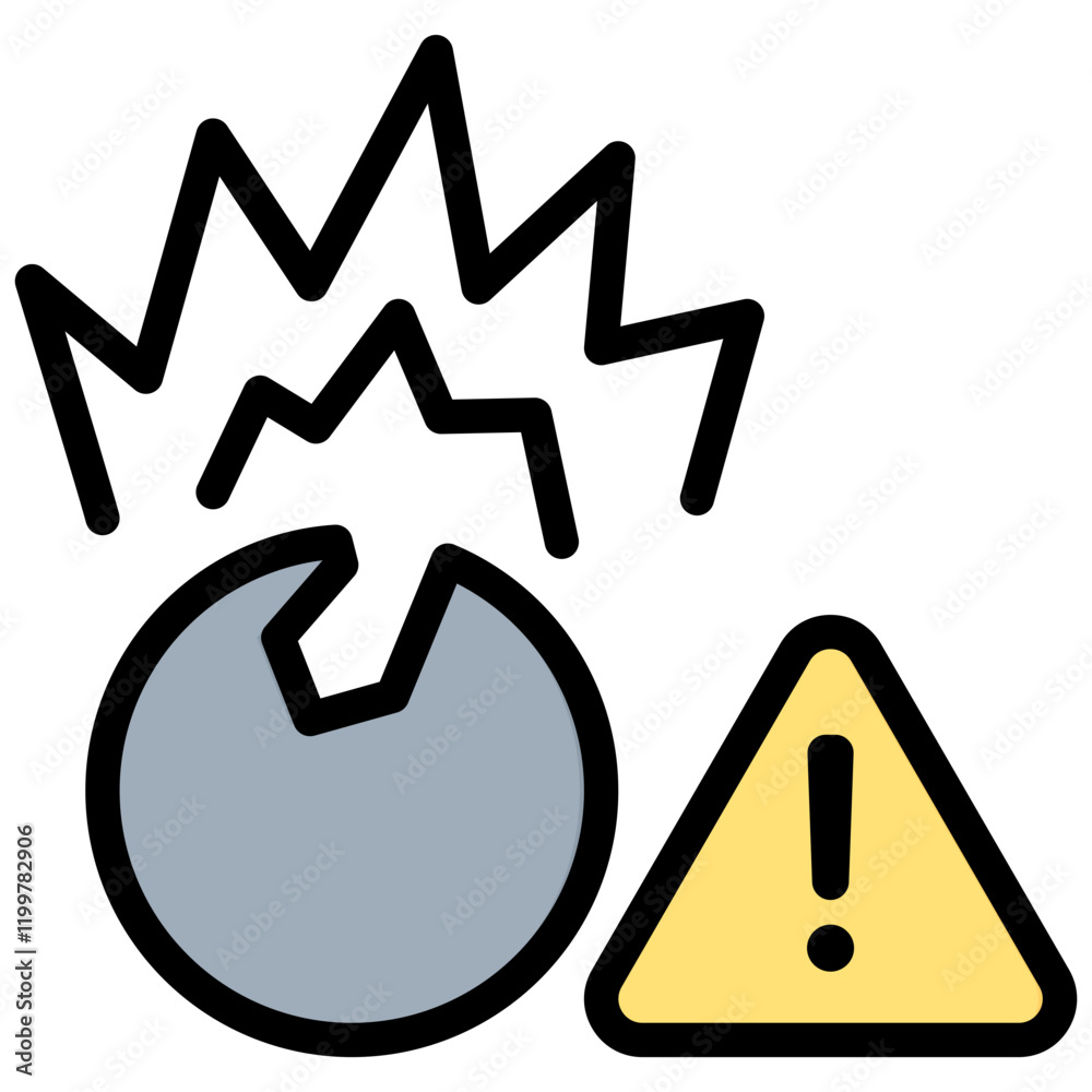 Poster explosive outline color icon