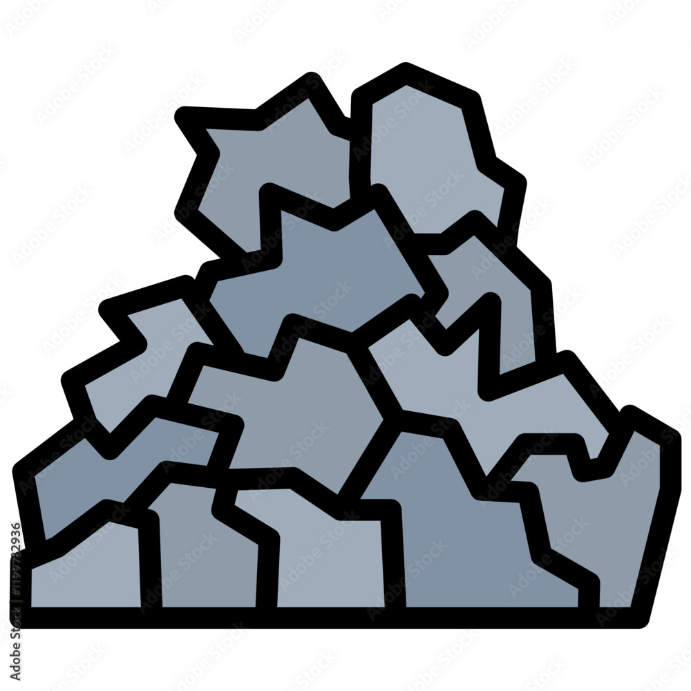 Poster ore outline color icon