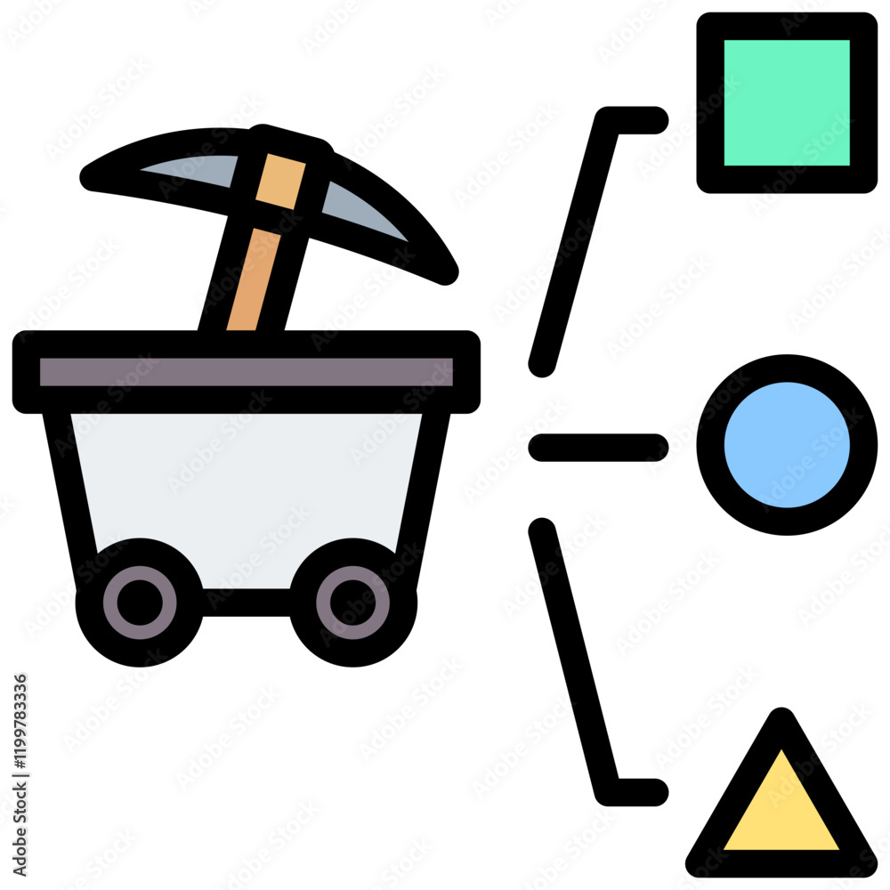 Poster quarry method outline color icon