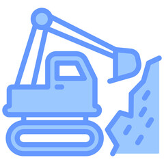 Excavation Blue Icon