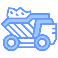 Dump Truck Blue Icon