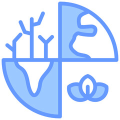 Environment Impact Blue Icon