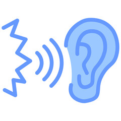 Noise Pollution Blue Icon