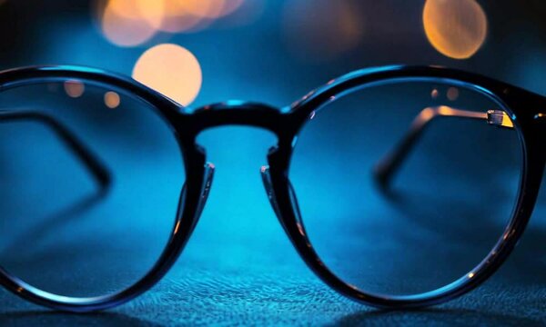 Background with glasses. Vision problems