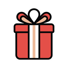 Gift box icon flat trendy style. Vector illustration on white background.
