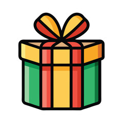 Gift box icon. Gift wrapping symbol. Surprising gift box signs, vector illustration