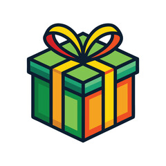 Gift box icon flat trendy style. Vector illustration on white background.