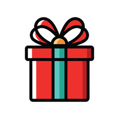 Present gift box icon. Present gift icon illustration vector symbol isolated.