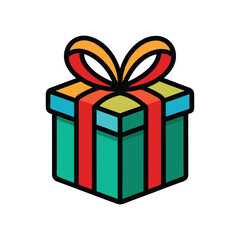 Gift box icon. Gift wrapping symbol. Surprising gift box signs, vector illustration