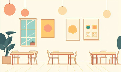 Fototapeta premium Inclusive educational environments creative classroom designs for effective learning modern aesthetics and collaborative spaces