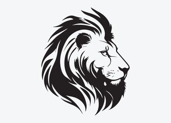 Obraz premium Hand drawn animal lion silhouette