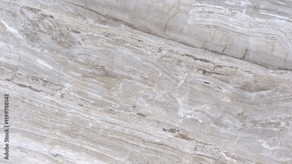 Poster A white and gray marble wall with a pattern of swirls and lines. The wall is smooth and shiny, giving it a luxurious and elegant appearance. The pattern on the wall is reminiscent of a flowing river