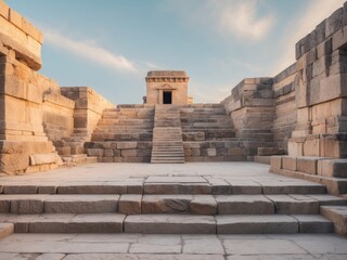 Fototapeta premium Ancient Historical Stone Structures and Terraced Well