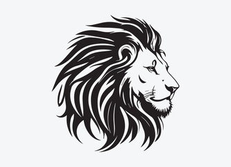 Hand drawn animal lion silhouette