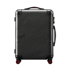 Sleek Black Carbon Fiber Travel Luggage Design Isolated on transparent background