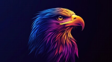 Fototapeta premium Close-up of a Majestic Eagle with Vibrant, Multicolored Plumage