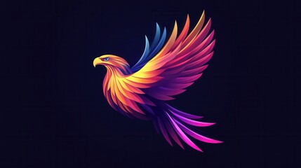 Abstract Eagle Logo in Vibrant Colors