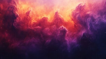 Fototapeta premium A Cosmic Nebula with Fiery Orange and Purple Clouds