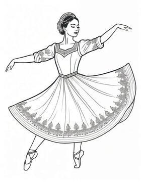 ballerina dancing in white dress clip art preview