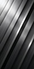 Obraz premium Metallic stripes with diagonal lines, brushed steel texture, shiny chrome finish, abstract pattern, industrial design, grayscale, sleek futuristic aesthetic