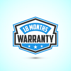 Advertising 18 months warranty emblem for label, icon, logo, badge, symbol