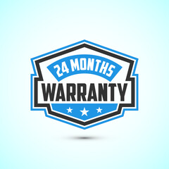 Advertising 24 months warranty emblem for label, icon, logo, badge, symbol
