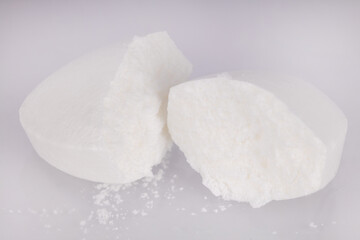 Close up of a broken white tablet