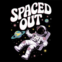 astronaut in space t-shirt design