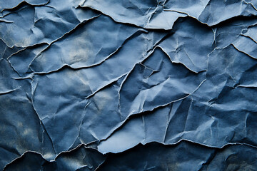 Fototapeta premium Textured surface of blue toned slate with deep shadows and highlights, perfect for backgrounds or graphic overlays in creative projects.