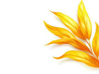 Obraz premium Golden Tropical Leaves Branch on White Background