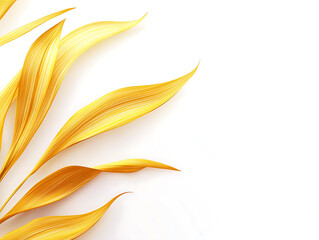 Obraz premium Golden Leaves White Background Botanical Image