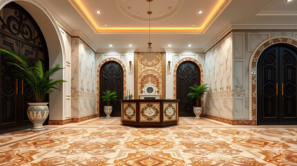 Obraz premium Opulent Palace Entrance: A Glimpse into Luxury Interior Design