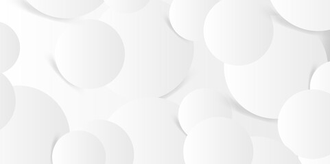 Abstract white background with grey hi-tech polygonal business corporate concept background with shadow circle. Modern shiny grey circle wave pattern. Futuristic banner, brochure, Wallpaper template. 