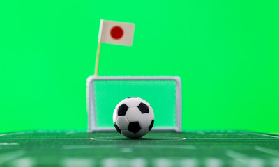 Soccer ball with Japanese flag