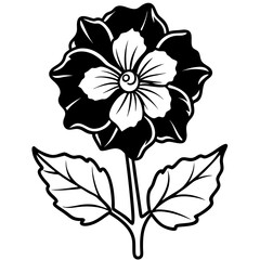 Hollyhock flower vector illustration on white background