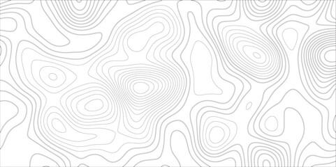 Ocean topographic line map with curvy wave isolines vector illustration. Abstract topographic contours map background, Vector contour topographic map. Cartography texture abstract banner use.	