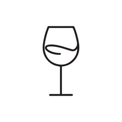 Minimalist Wine Glass Icon Vector for Beverage and Bar Designs
