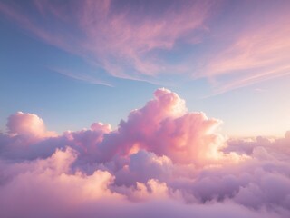 Obraz premium Pink and purple clouds glowing under vibrant sunlight
