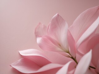 Fototapeta premium Elegant Pink Petals Arranged in Creative Composition on Soft Pink Background