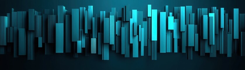 Obraz premium Abstract digital lines and rectangles create a modern tech background in shades of blue and teal, perfect for futuristic design concepts or digital art applications