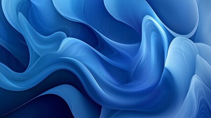 Obraz premium A dynamic abstract blue background featuring swirling gradients and soft, flowing shapes that evoke a sense of calm and movement, with varying shades from deep navy to light cerulean.