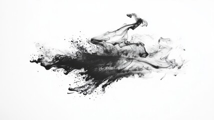 Obraz premium ink paint poured into water isolated on white