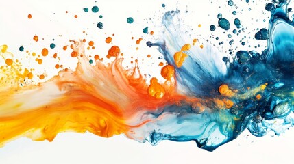 Fototapeta premium ink paint poured into water isolated on white