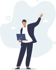 Synthetic media and AI software generated fake picture.Digital content creation with artificial intelligence tool .flat characters.