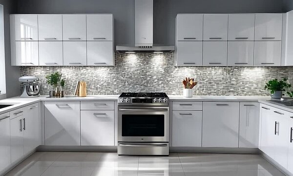 Modern kitchen with sleek cabinets and stainless appliances