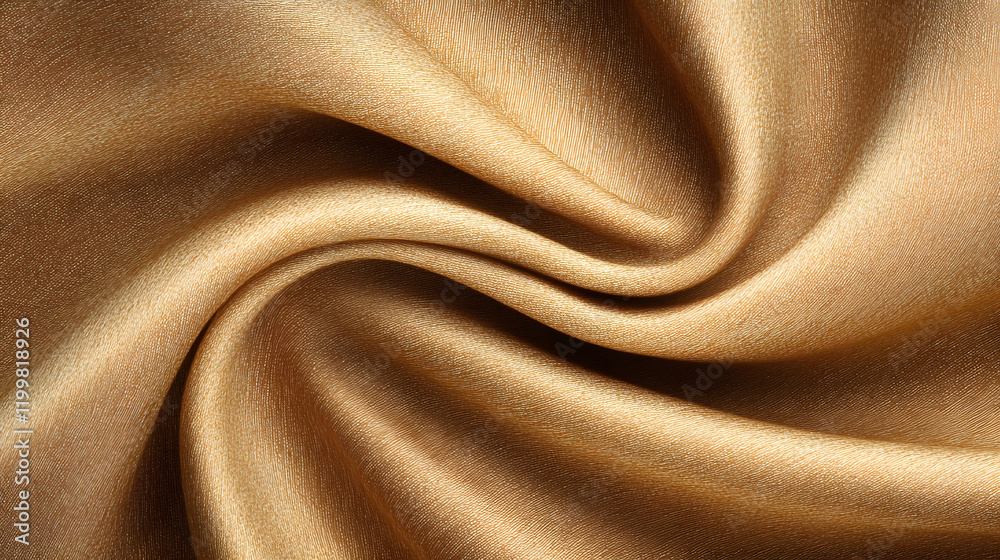 Poster shimmering golden fabric with a swirling texture and luxurious appearance