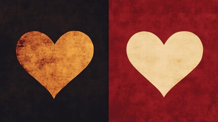 Obraz premium two minimalist heart shapes